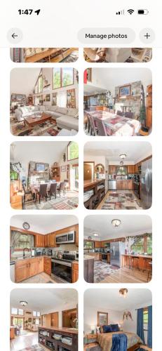 a collage of photos of a house at Mountain Chalet in Fairfield