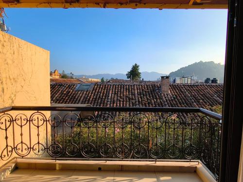 a balcony with a view of a roof at Casa del Alma Hotel Boutique & Spa in San Cristóbal de Las Casas
