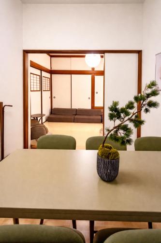 a plant sitting on a table in a room at Family Stay & Relaxation -Tokyo East- in Tokyo