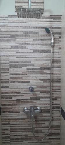 a shower with a shower head in a bathroom at Departamento PyA in San Miguel de Tucumán