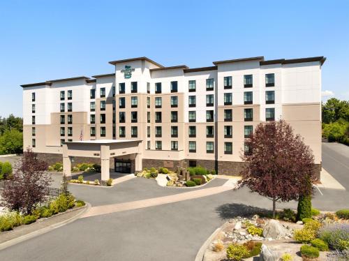 an aerial view of a building at Homewood Suites by Hilton Seattle/Lynnwood in Lynnwood