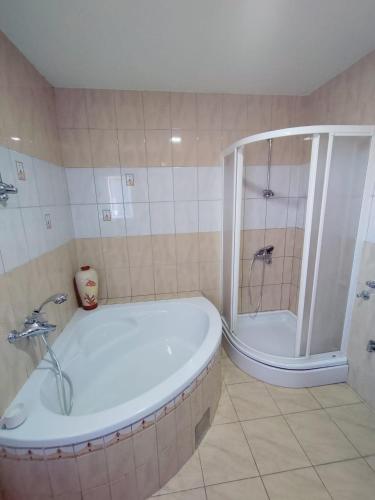 a large bathroom with a tub and a shower at Apartman Katić - Rental Home in Stolac