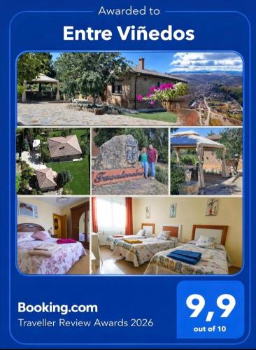 a collage of pictures of a hotel room at Entre Viñedos in Fuentenebro