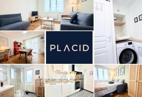 a collage of photos of a apartment at La perle suedoise - Studio avec terrasse et cour privée in Calais