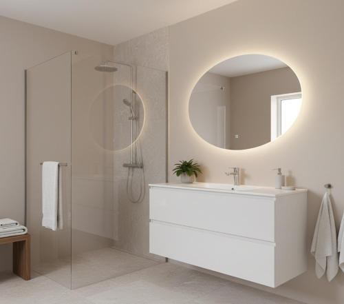 a bathroom with a white sink and a mirror at anka ra 06 in Dikmen
