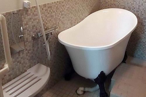 a bathroom with a toilet and a sink at Fukumakan in Matsue