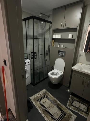 a bathroom with a toilet and a sink at Mertcan Doruk in Side