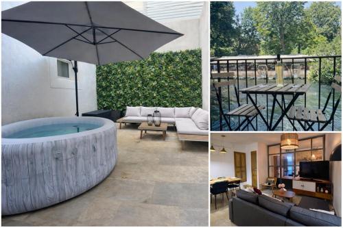 Jacuzzi & Terrasse en bord de rivière
