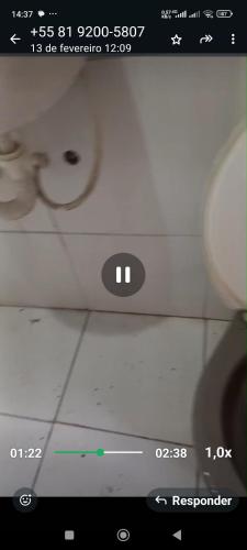 a screenshot of a video screen of a bathroom at Casa em Bezerros in Bezerros