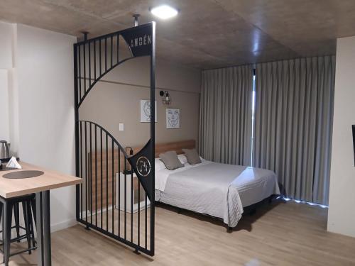 a bedroom with a bed and a spiral bed frame at zona balcarce in Salta