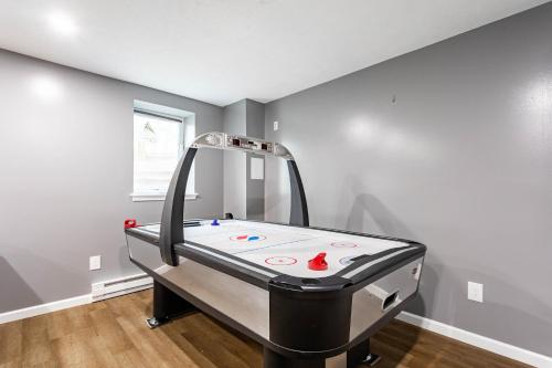 a game room with a trampoline at Lakeside Haven 5 BDR Fire Pit Pet Friendly in Tobyhanna