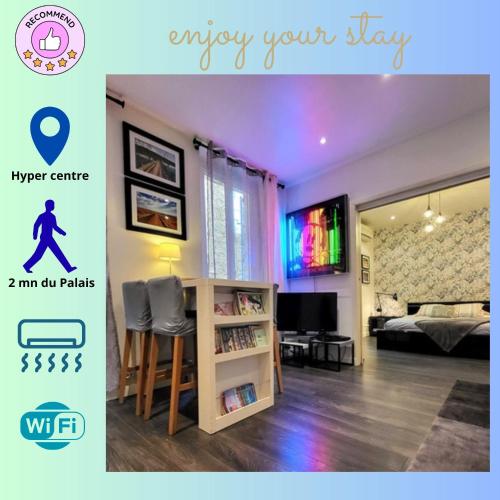 Centre Cannes , 3 min Palais , Clim , WiFi