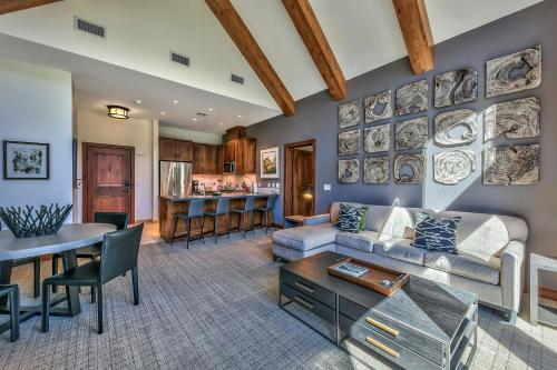 a living room with a couch and a table at Zalanta, A Vail Resorts Property in South Lake Tahoe