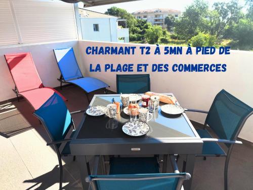 Joli T2 en résidence avec belle terrasse, à 5mn à pied de la plage
