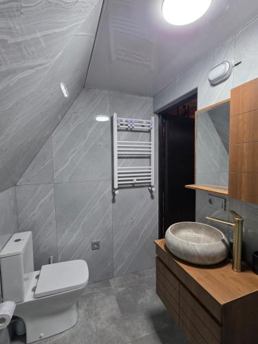 a bathroom with a toilet and a sink at LizMari in (( Gergeti ))