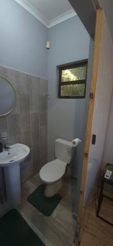 a bathroom with a toilet and a sink at Sthuli House in Empangeni