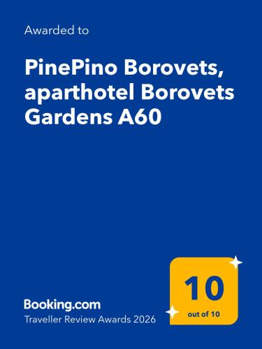 a yellow sign with the words pineapple borrowers authorized borrowers gardens ago at PinePino Borovets, aparthotel Borovets Gardens A60 in Borovets