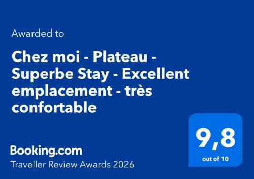 a screenshot of a phone screen with the words chi chi chi plateau supreme stay excellent at Chez moi - Plateau - Superbe Stay - Excellent emplacement - très confortable - in Montréal