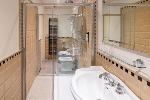 Koupelna v ubytování Hotel Patria