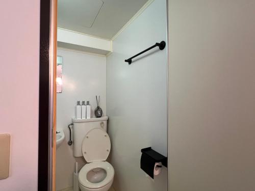 a bathroom with a white toilet in a room at Kuro House - In the middle of Hiro, Omotesando, Roppongi in Tokyo