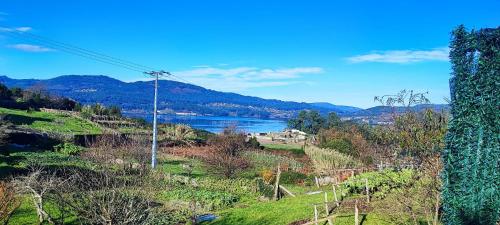 a view of a river from a hill at Hospedaje Villa Blas in Redondela