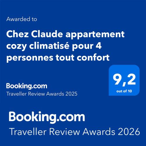 a screenshot of acliclicli appointment cozy ultimate pour four personnel tour concert at Chez Claude appartement cozy climatisé pour 4 personnes tout confort in Ath