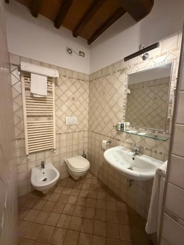 a bathroom with a toilet and a sink at B&B Fonte dei Tufi in Siena