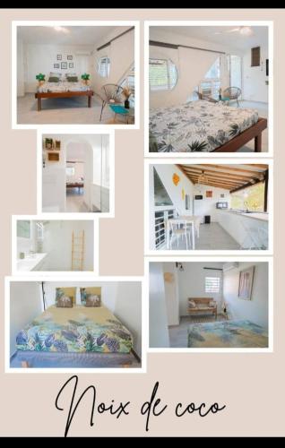 a collage of pictures of a house at COCON DES ANTILLES in Le Vauclin