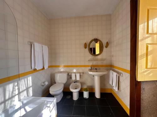 a bathroom with a toilet and a sink at Casa de Nossa Senhora da Piedade in Ponte de Lima