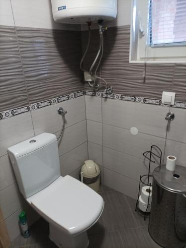 a bathroom with a white toilet and a sink at Jelica in Polje