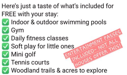 a screenshot of a cell phone with a list of what is included at 78 Atlantic Reach in Newquay