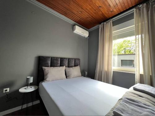 a bedroom with a large bed and a window at Villa Luxury Crystal center in Bihać