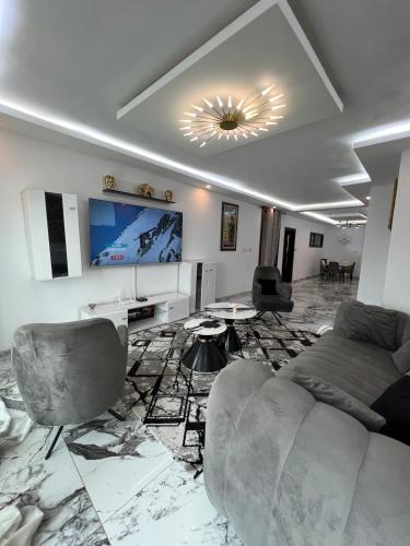 3 bedroom apartment living room Riviera Palmeraie