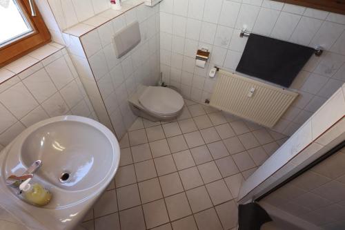 a bathroom with a sink and a toilet at Doppelzimmer Schwarzwaldharmonie mit gem. Küche in Todtmoos