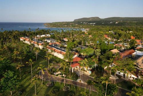 an aerial view of a resort near the ocean at Wyndham Alltra Samana All Inclusive Resort in Las Galeras
