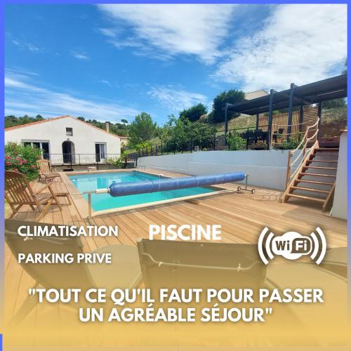 Villa au calme, tout confort clim piscine wifi 7 personnes