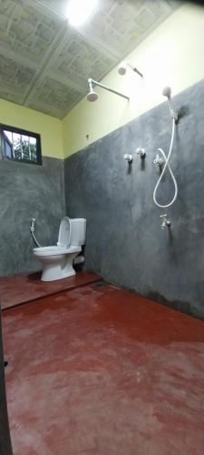 a bathroom with a toilet and a shower at Mango Mango in Tangalle