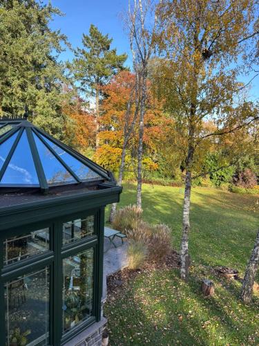 a view of the garden from the roof of a house at Au Clos Caleste in Wellin
