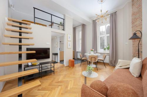 Unique Studio with Mezzanine for 4 Guests in an Ideal Location by Noclegi Renters