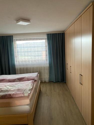 a bedroom with a bed and a window at Ferienwohnung Zapfl Maria in Greisdorf