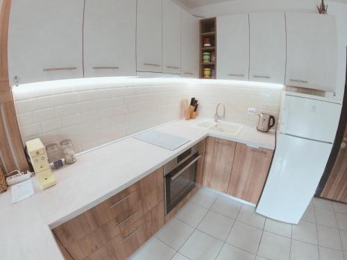 Virtuve vai virtuves zona naktsmītnē Oleander Apartment