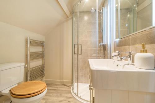 a bathroom with a toilet and a sink and a shower at 2 Bed in Heveningham oc-w29034 in Heveningham