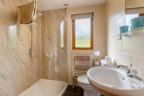 a bathroom with a sink and a toilet at 2 Bed in Caersws oc-waa345 in Trefeglwys