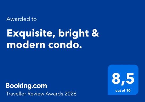 a blue screen with the words eyelashpaste bright and modern cordo on at Exquisite, Bright & Modern Condo - Free Parking in Niagara Falls