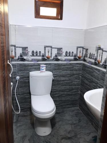 a bathroom with a toilet and a sink at Stay Logi Nanuoya in Nanu Oya