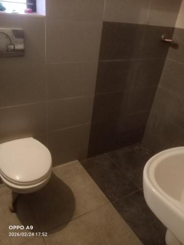 a bathroom with a toilet and a sink at Nalukettu Veedu in Thottada