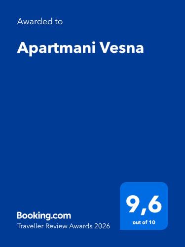 a screenshot of the appointment visa card with the text upgraded to apartment visa at Apartmani Vesna in Banja Luka