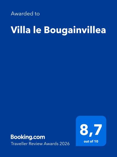 a screenshot of a cell phone with the text awarded to villa la boulez at Villa le Bougainvillea in La Maddalena