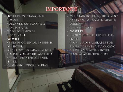 a wall with signs on it in a store at Bosques del Tibet in Cerro Verde
