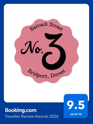 a sign that says no with a black number at No 3, apartment in the heart of Bridport, Dorset in Bridport